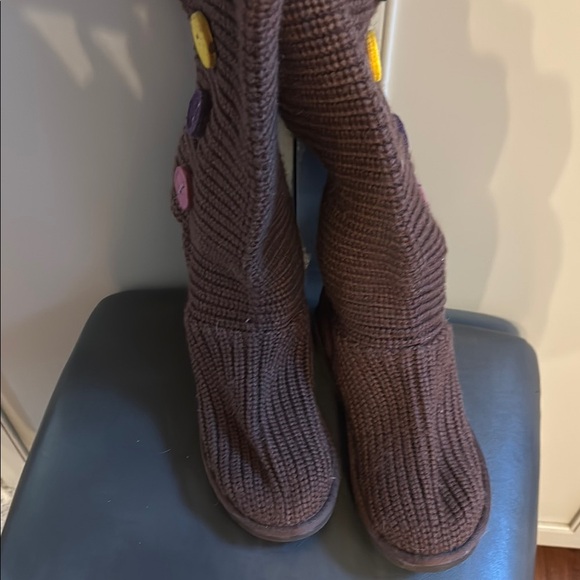 UGG Australia 1967 Candy ll Knit Sweater Knit Boots Chocolate Brown Size 5 - Picture 2 of 12